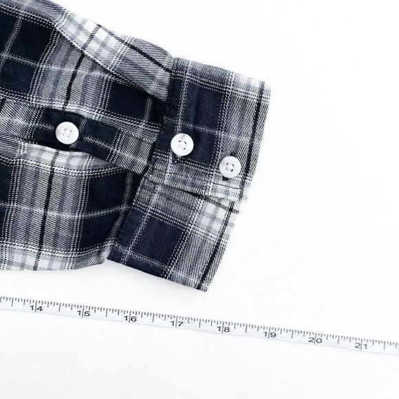 NWT Mossimo Supply Co. Womens Plaid Boyfriend Fit Button-up Shirt Black Gray XXL - Picture 8 of 9